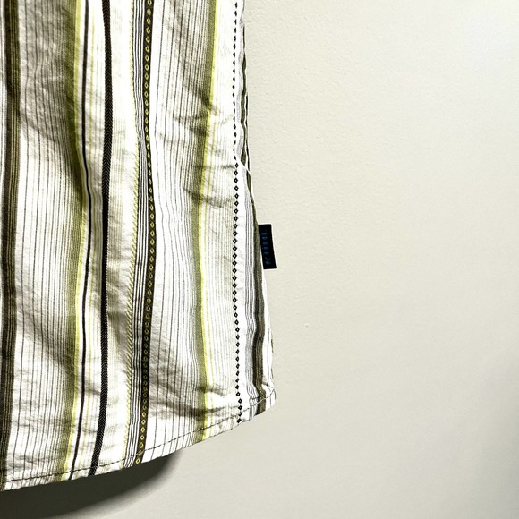 Kuhl Men's Button Down Casual Shirt Green Stripes Suncel Cotton Tencel - Picture 7 of 9